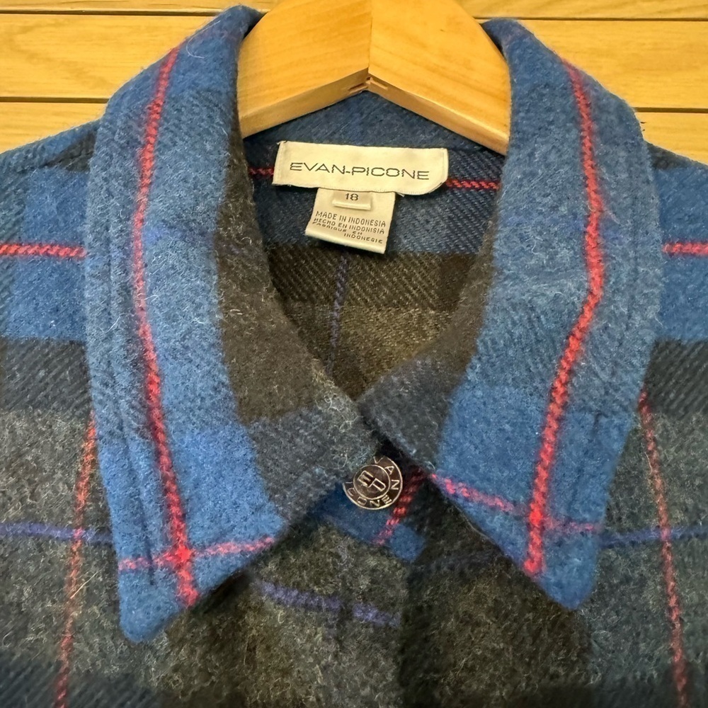 Vintage Evan Picone Wool blend Snap Front Shacket Shirt / 18 - Picture 5 of 11